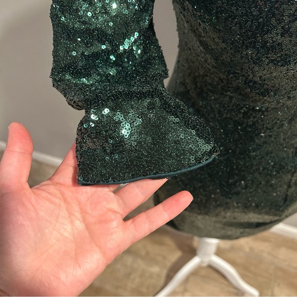 Lulu’s Green Sequin Sparkle Dress Womens Medium - Picture 4 of 9